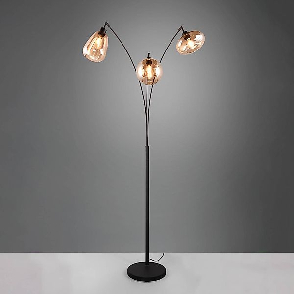 TRIO Leuchten Stehlampe »LUMINA, gebogene Stehleuchte mit Glasschirmen exkl günstig online kaufen