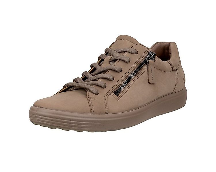 Ecco Soft 7 Side Zip Lace (Premium-Vollnarbenleder) braun Damen Sneaker günstig online kaufen