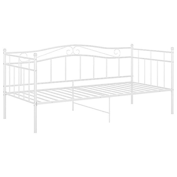 vidaXL Bett Schlafsofa Bettgestell Weiß Metall günstig online kaufen