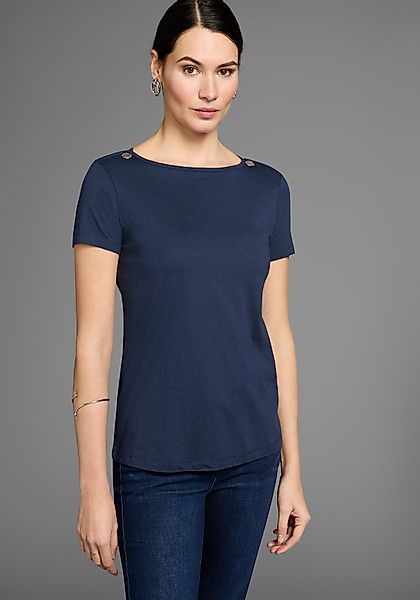 HECHTER PARIS Rundhalsshirt mit gebrandeten Zierknöpfen günstig online kaufen