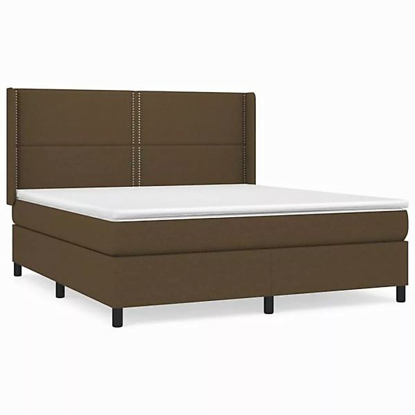 vidaXL Boxspringbett Boxspringbett mit Matratze Dunkelbraun 180x200 cm Stof günstig online kaufen