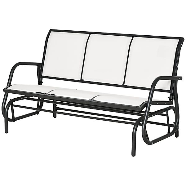 Outsunny Garten-Schaukelbank für 3 Personen aus Metall und atmungsaktivem N günstig online kaufen