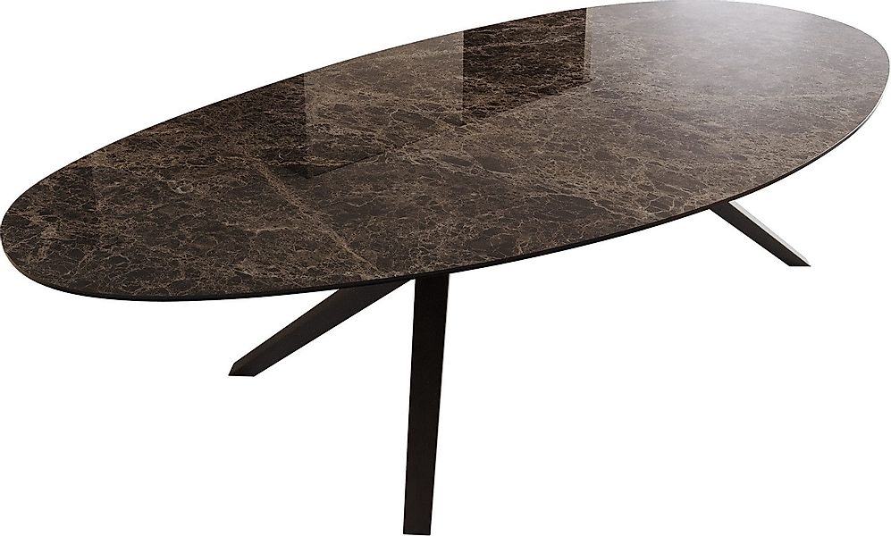 DELIFE Esstisch Edge, Oval Keramik Laminam®Emperador günstig online kaufen