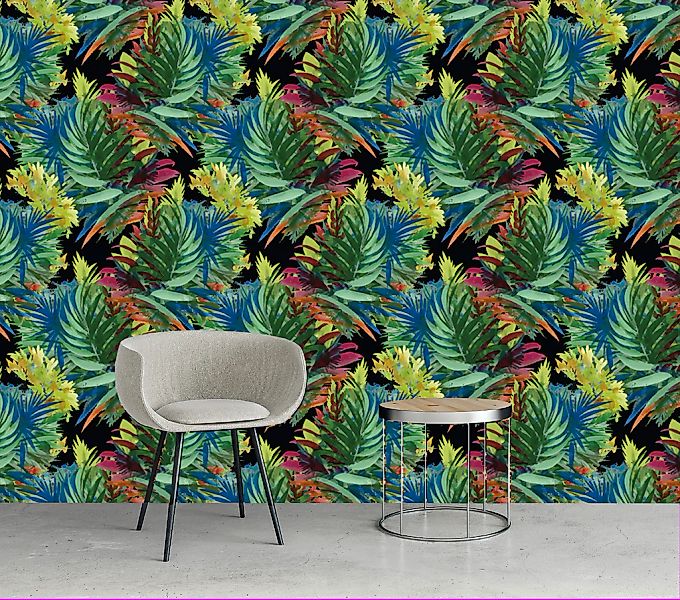 queence Vinyltapete »Zachary«, bedruckt-Motiv-botanisch-floral-gemustert-na günstig online kaufen