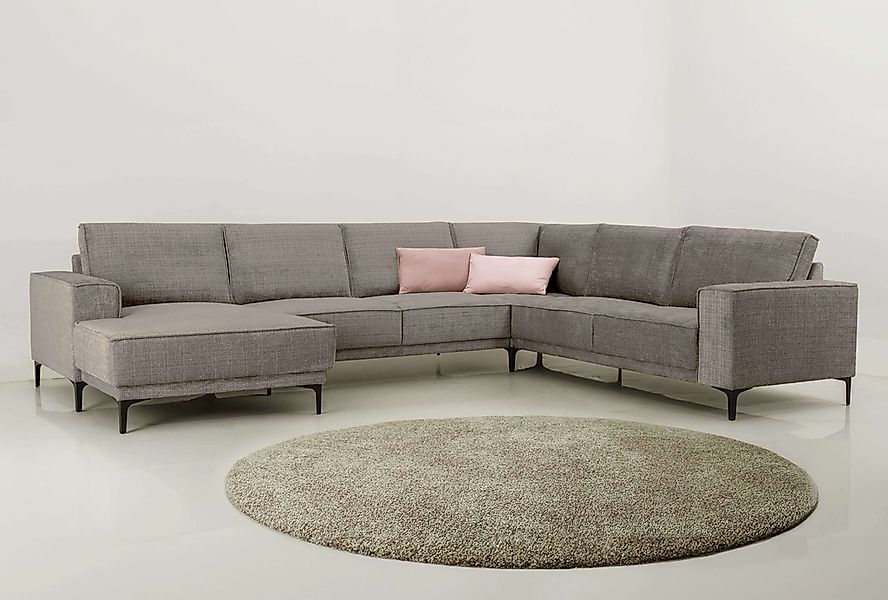 PLACES OF STYLE Wohnlandschaft "XXL Sofa Oland, Struktur, Flachgewebe, Luxu günstig online kaufen