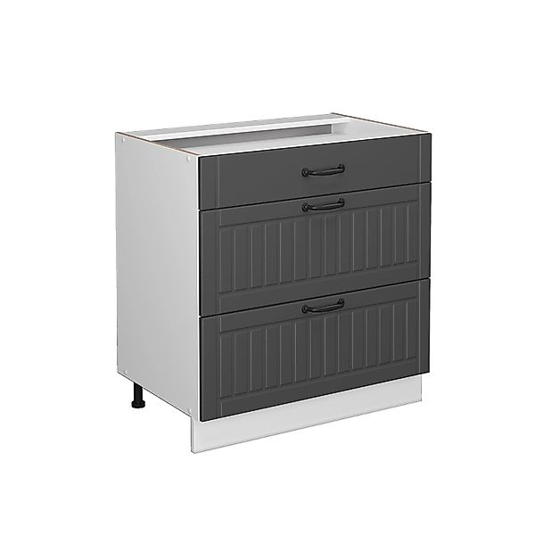 Vicco Badschrank Fame-Line Anthrazit/Weiß 80 x 82 cm mit 3 Schubladen ohne günstig online kaufen