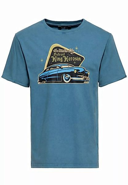 KingKerosin Print-Shirt Detroit Greaser (1-tlg) Oil-Washed günstig online kaufen