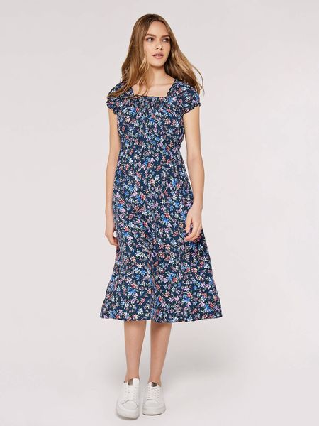 Apricot Druckkleid Milkmaid Ditsy Midi Dress günstig online kaufen
