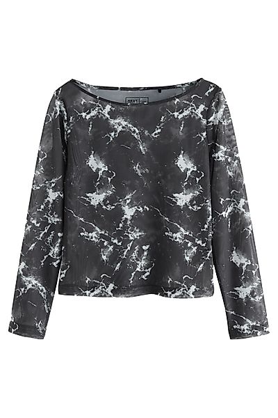 Next Langarmshirt Langärmeliges Netzoberteil mit Marmormuster günstig online kaufen