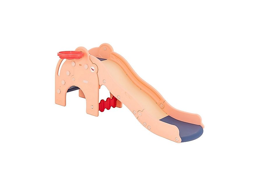 COSTWAY Rutsche, Kinderrutsche, Gartenrutsche, mit Basketballkorb & Leiter günstig online kaufen