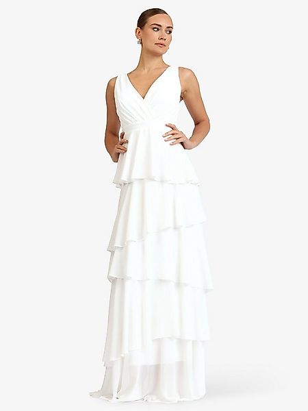 Kraimod Abendkleid mit Volantstufen und V-Ausschnitt günstig online kaufen