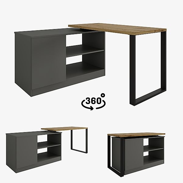 Platan Room Schreibtisch Drehbarer Eckschreibtisch Rio günstig online kaufen