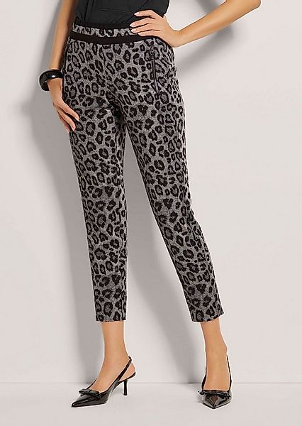 MADELEINE Stoffhose Leo-Print Jersey-Hose mit Stretch Elastische Hose mit A günstig online kaufen