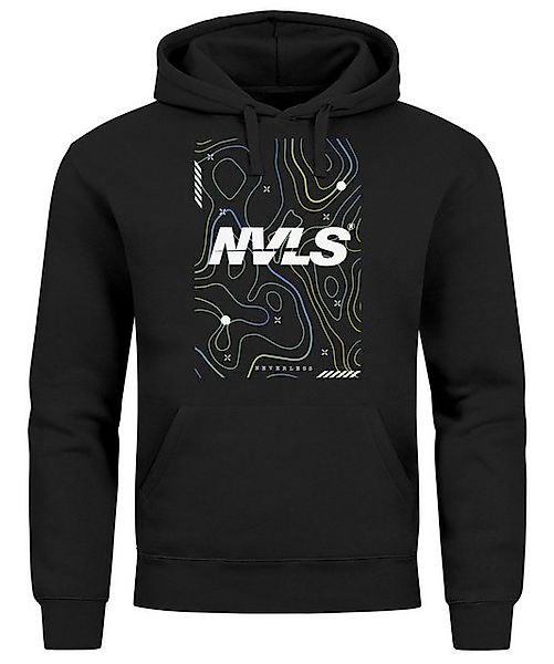 Neverless Hoodie Hoodie Herren Print Aufdruck Schriftzug Topografische Illu günstig online kaufen