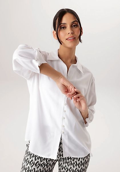 Aniston SELECTED Hemdbluse mit Hemdkragen und 3/4-langen Ärmeln - NEUE KOLL günstig online kaufen