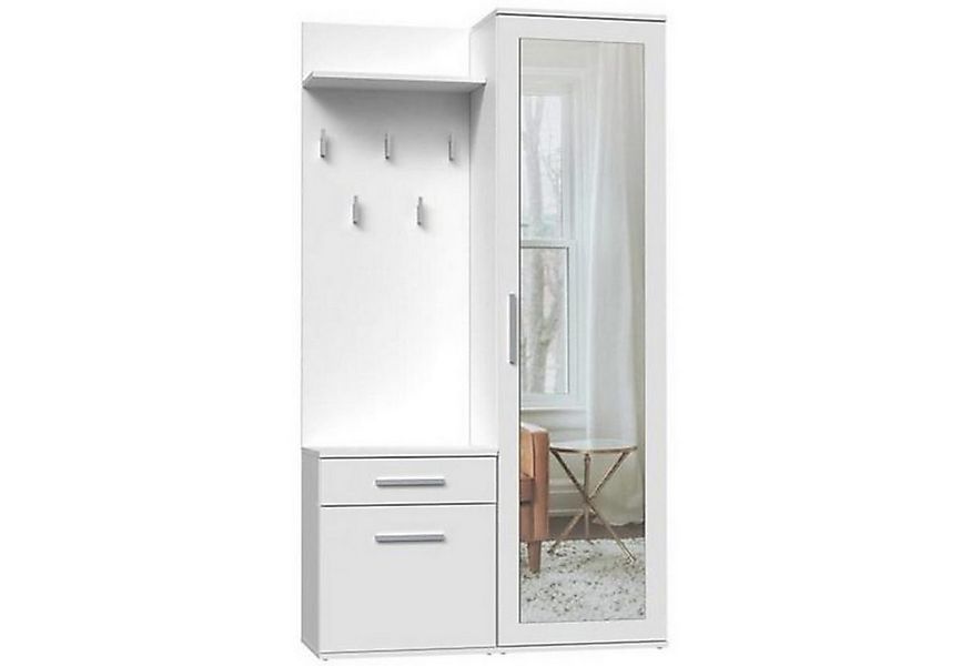 Beautysofa Kompaktgarderobe Fiora (Garderobenschrank + Paneel + Schuhschran günstig online kaufen