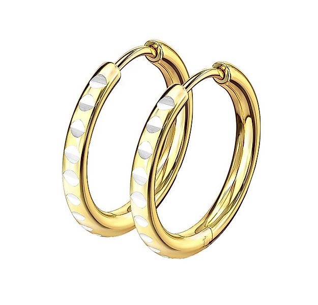 Taffstyle Paar Creolen 1 Paar Ohrringe Creolen rundem Schliff Edelstahl Gol günstig online kaufen