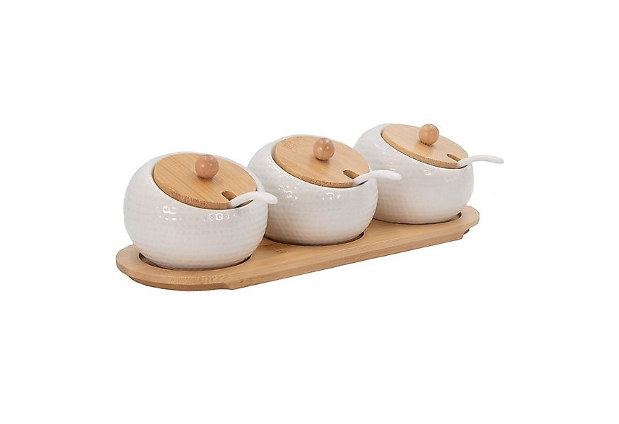 Intirilife Gewürzboard, 10-tlg., 3er Set Gewürzdosen Zuckerdose Porzellanmi günstig online kaufen
