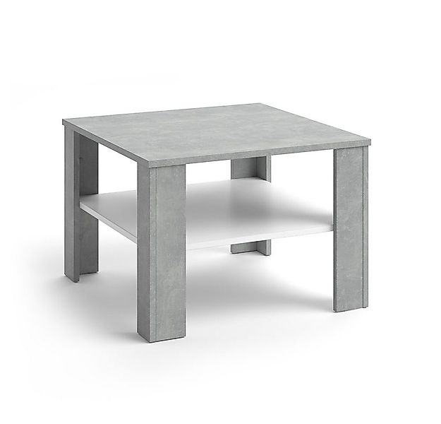 Vicco Couchtisch Homer, Beton/Weiß, 60 x 60 cm günstig online kaufen