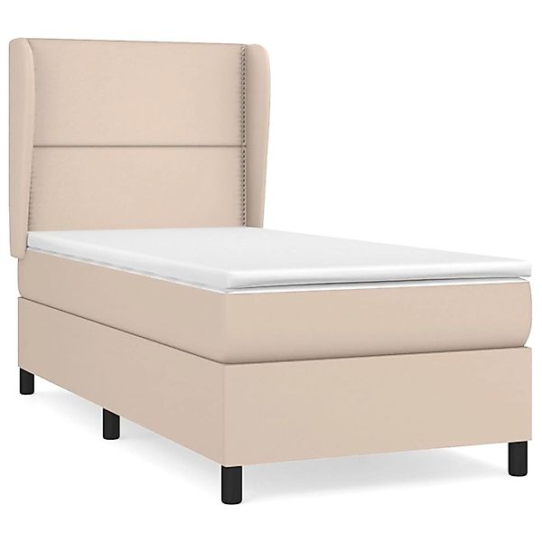 vidaXL Bett Boxspringbett mit Matratze Cappuccino-Braun 90x200cm Kunstleder günstig online kaufen