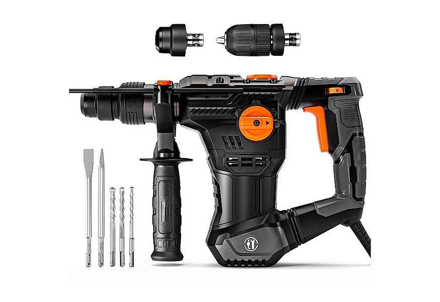 DOVAMAN Bohrhammer SDS-Plus, 4 in 1 Funktionen, 1500W/7J, SDS-Plus Adapter, günstig online kaufen
