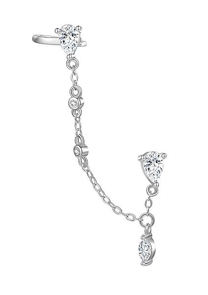 Hey Happiness Single-Ohrstecker Tropfen Zirkonia, Kettchen Ohrring Damen Si günstig online kaufen