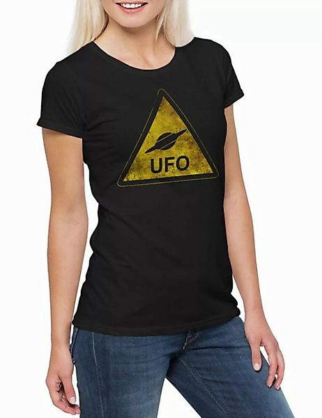 Urban Backwoods Print-Shirt Ufo Sign Damen T-Shirt Alien Invader Haunebu 12 günstig online kaufen