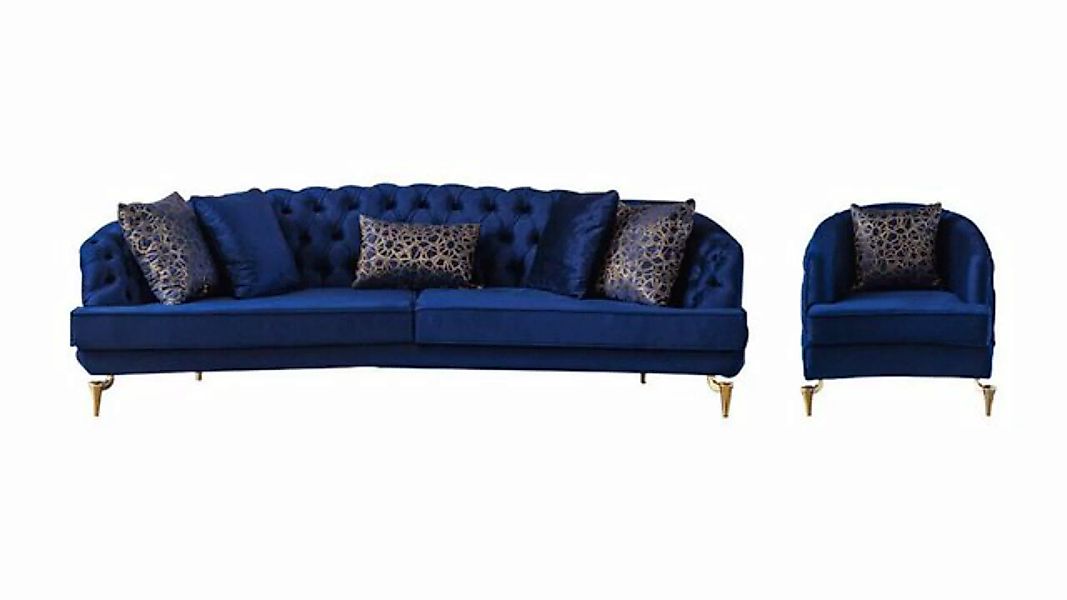 JVmoebel Sofa Exklusives Chesterfield Sofa Set Designer Viersitzer Luxus 1- günstig online kaufen