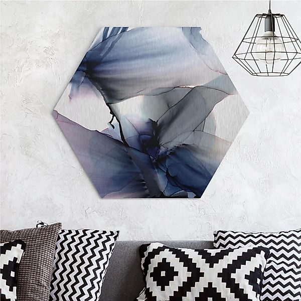 Hexagon-Alu-Dibond Bild Violett im Fluss günstig online kaufen
