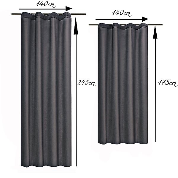 JEMIDI Scheibengardine Vorhang blickdicht 140x245cm - günstig online kaufen