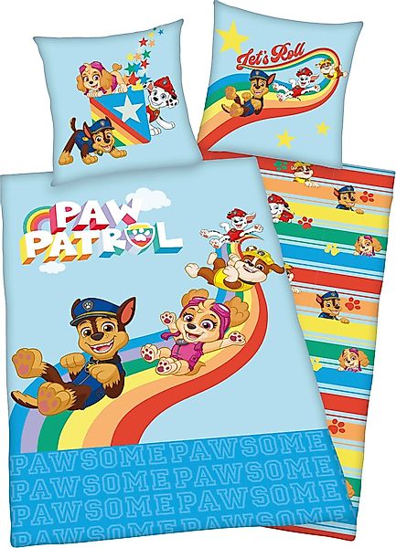 PAW PATROL Kinderbettwäsche "Lets Roll" mit tollem Paw Patrol Motiv günstig online kaufen