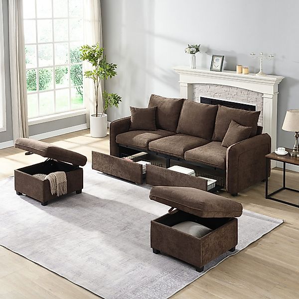 Odikalo 3-Sitzer Polstersofa Sofa-Set Schlafsofa Lounge günstig online kaufen