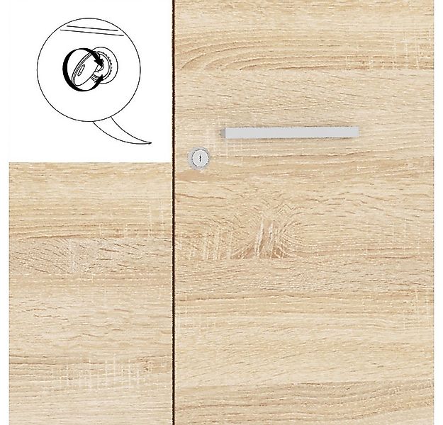 Lomadox Aktenschrank ORLEANS-131 Büro Regal Schrank Aktenschrank Eiche absc günstig online kaufen