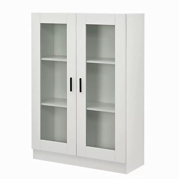 en.casa Vitrine »Sorø« Wohnzimmerschrank 80x31x115cm Weiß günstig online kaufen