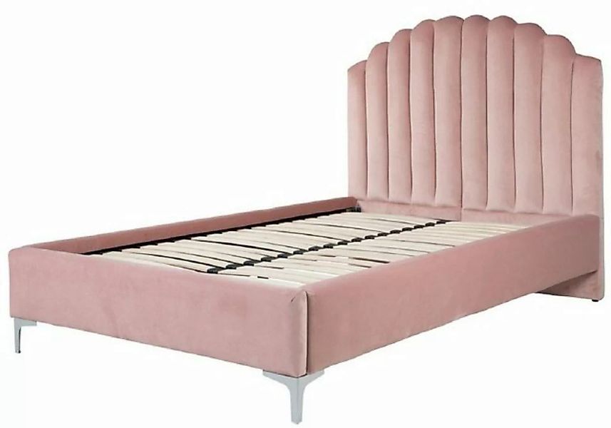 Casa Padrino Bett Casa Padrino Luxus Art Deco Doppelbett Rosa / Silber 136 günstig online kaufen