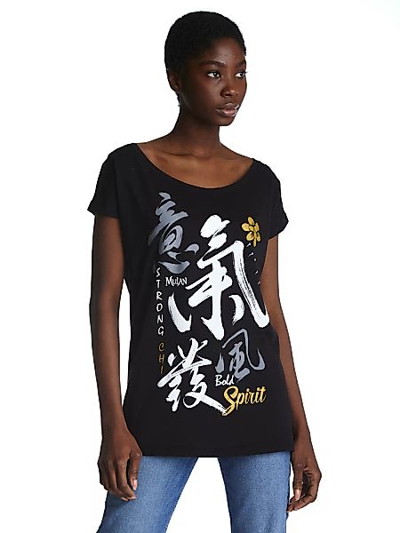 Mulan Bold Spirit Damen Loose-Shirt schwarz günstig online kaufen