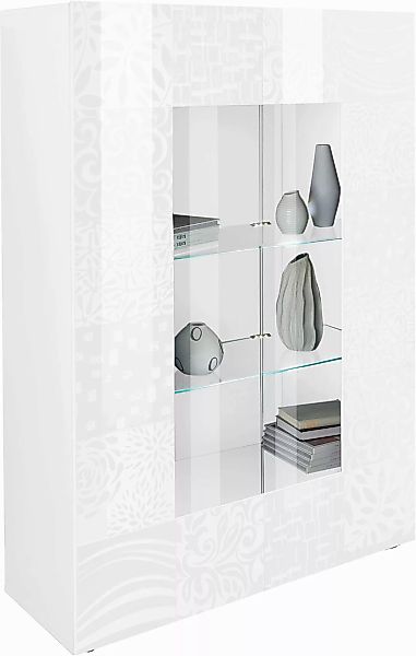 INOSIGN Vitrine "Miro", Stauraumvitrine, Höhe 166 cm mit dekorativem Siebdr günstig online kaufen