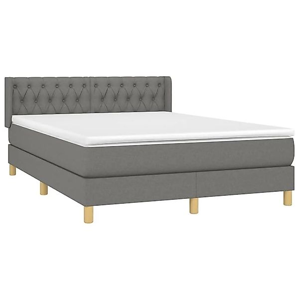 vidaXL Boxspringbett mit Matratze Dunkelgrau 140x190 cm Stoff 3130506 günstig online kaufen