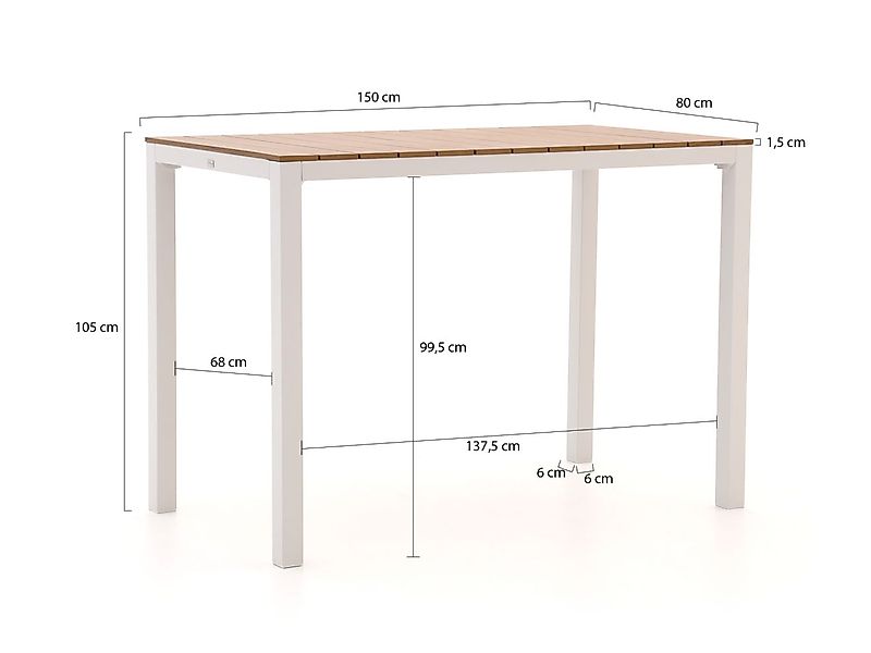 Bellagio Fidenza Bartisch 150x80x105 cm günstig online kaufen