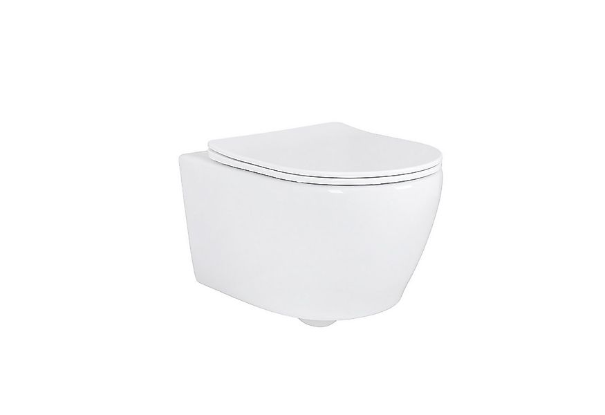 Belvit Tiefspül-WC AL5512+AL0411, Spülrandloses Wand Hänge WC Spülrandlos T günstig online kaufen