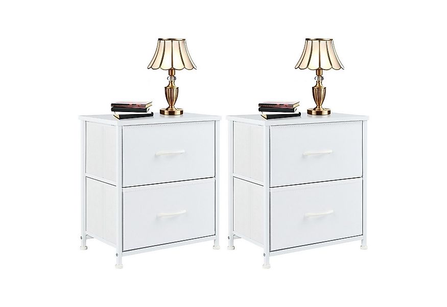 DUMOS Nachttisch Nachttisch mit 2 Schubladen, Stoffkommode,Nachtkommode (ei günstig online kaufen