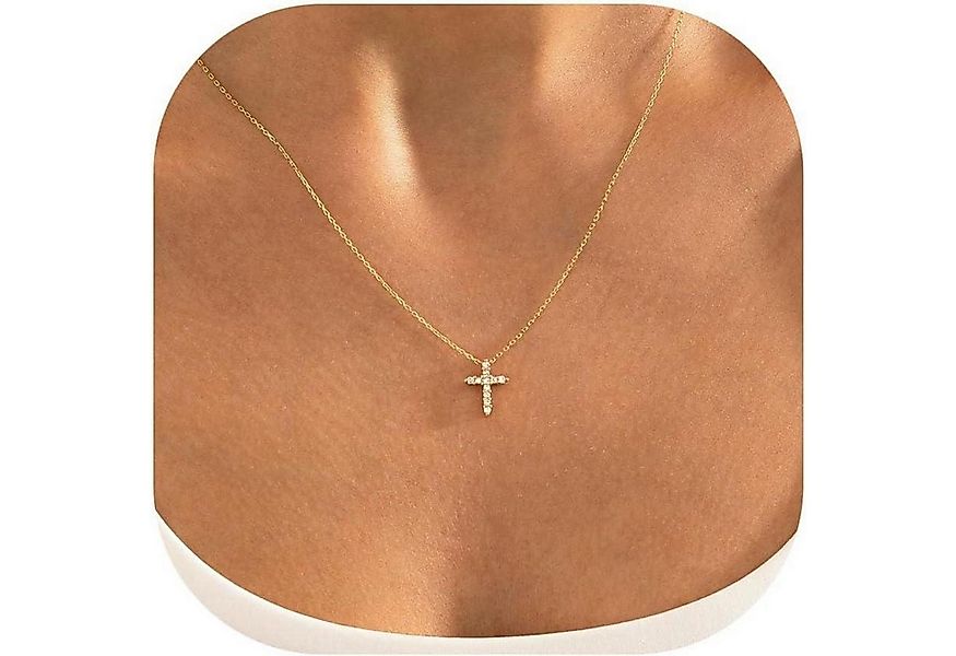 LuxusKollektion Kette und Anhänger Set TINGN Kreuz Kette Gold Damen 14K Ver günstig online kaufen