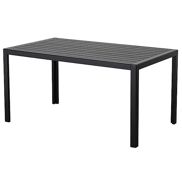 MeXo Aluminium Esstisch Gartentisch Polywood Tischplatte Wetterfest Schwarz günstig online kaufen