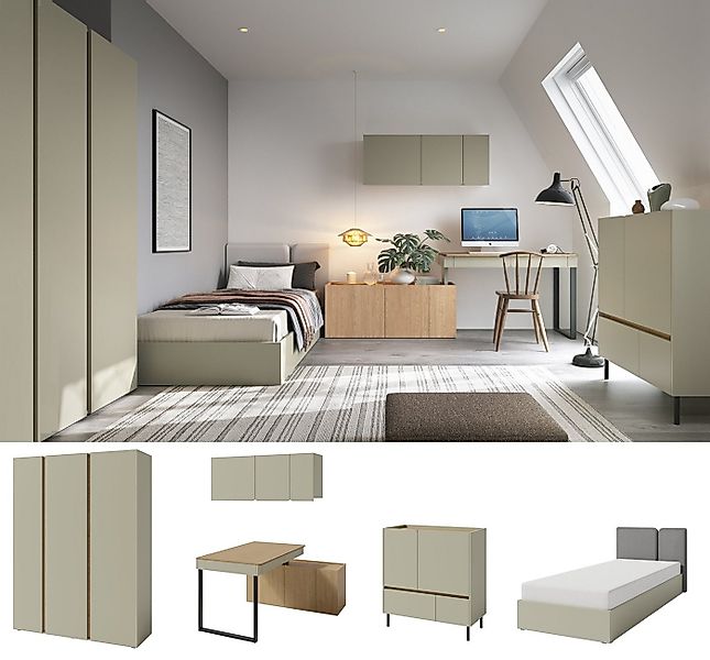 QMM TraumMöbel Jugendzimmer-Set komplett Laris Set C Schrank 3T, Schreibtis günstig online kaufen