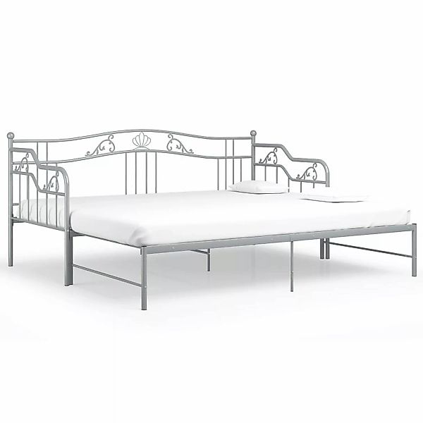 Ausziehsofa Bettgestell Grau Metall 90x200 Cm günstig online kaufen
