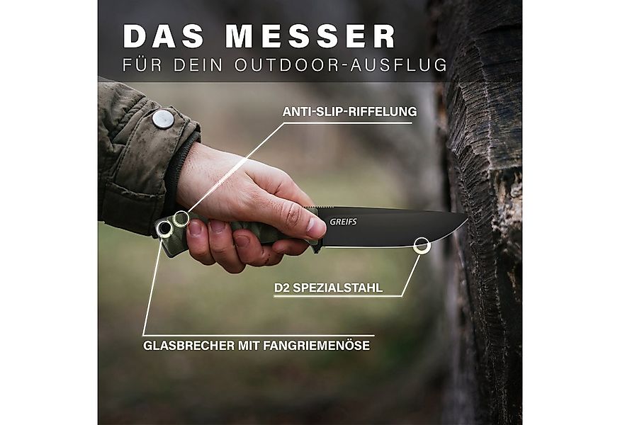 GREIFS Universalmesser RANGER Outdoor-Messer aus D2 Stahl mit Kydex Holster günstig online kaufen
