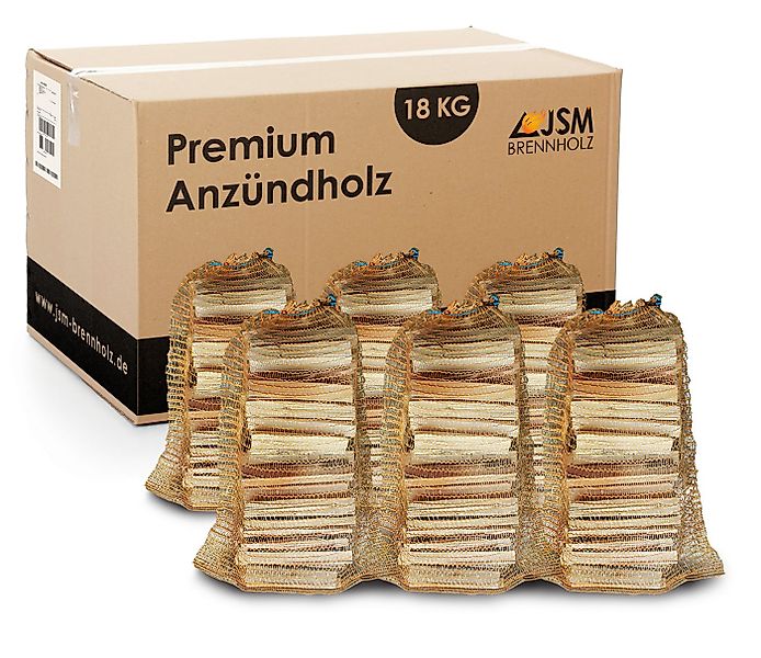 JSM-Brennholz Kaminholz Anzündholz 6 Netze a 3 Kg Anmachholz Anfeuerholz, 1 günstig online kaufen