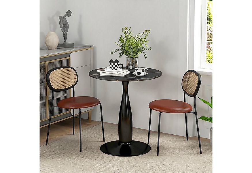 HOMCOM Esstisch mit marmorierter Platte und Stahlgestell (Esszimmertisch, 1 günstig online kaufen