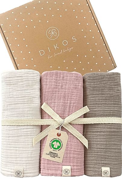 Babydecke Mulltücher 3er-SET gekreppt, Spucktuch 64x64 günstig online kaufen