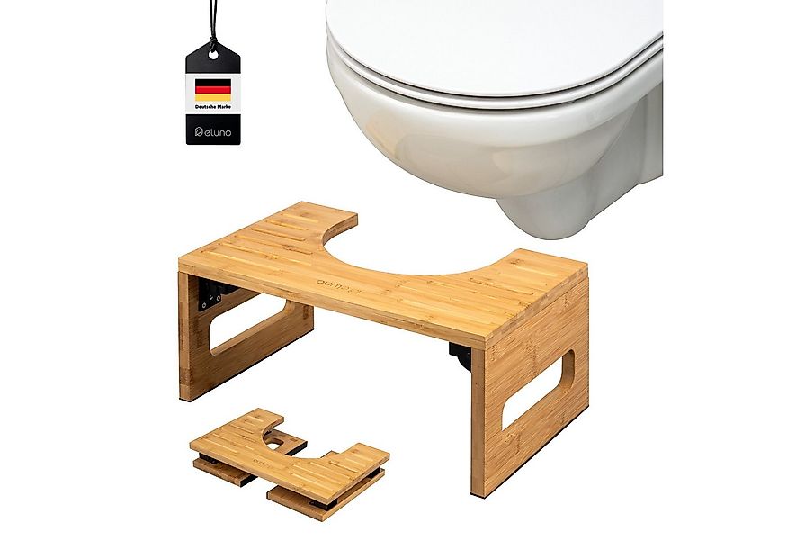 eluno Fußhocker Toilettenhocker aus Bambus, platzsparend klappbar günstig online kaufen
